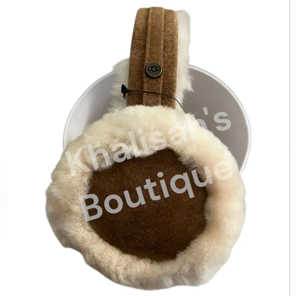 BNIB NWT UGG Women's Water Resistant Sheepskin Earmuffs with Embroidered Logo - Picture 9 of 16